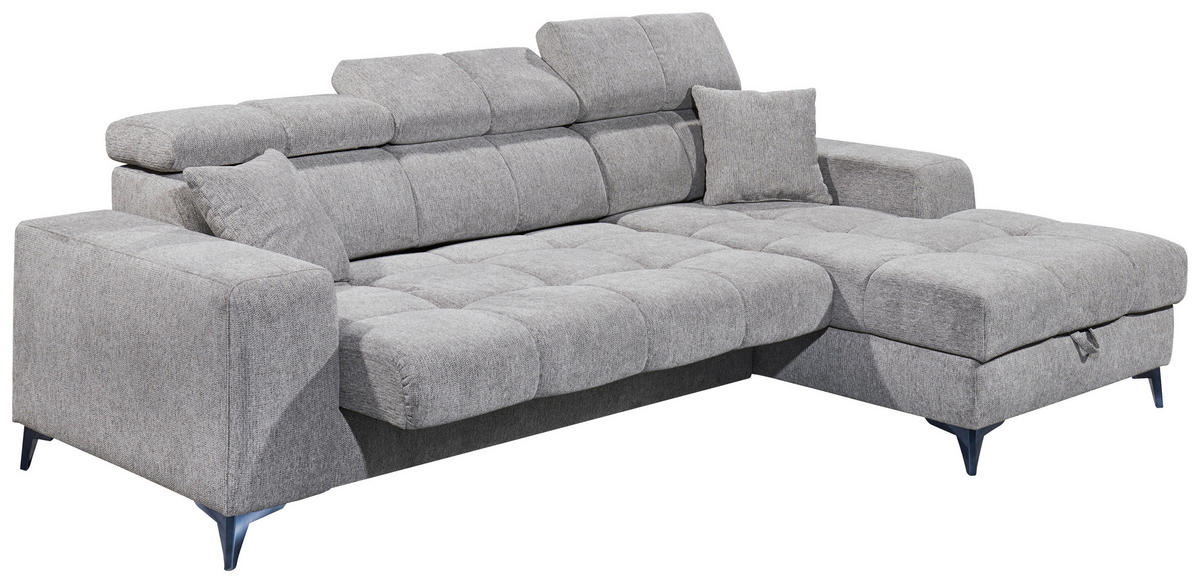 ECKSOFA Taupe Chenille  - Taupe/Schwarz, KONVENTIONELL, Kunststoff/Textil (268/172cm) - Carryhome