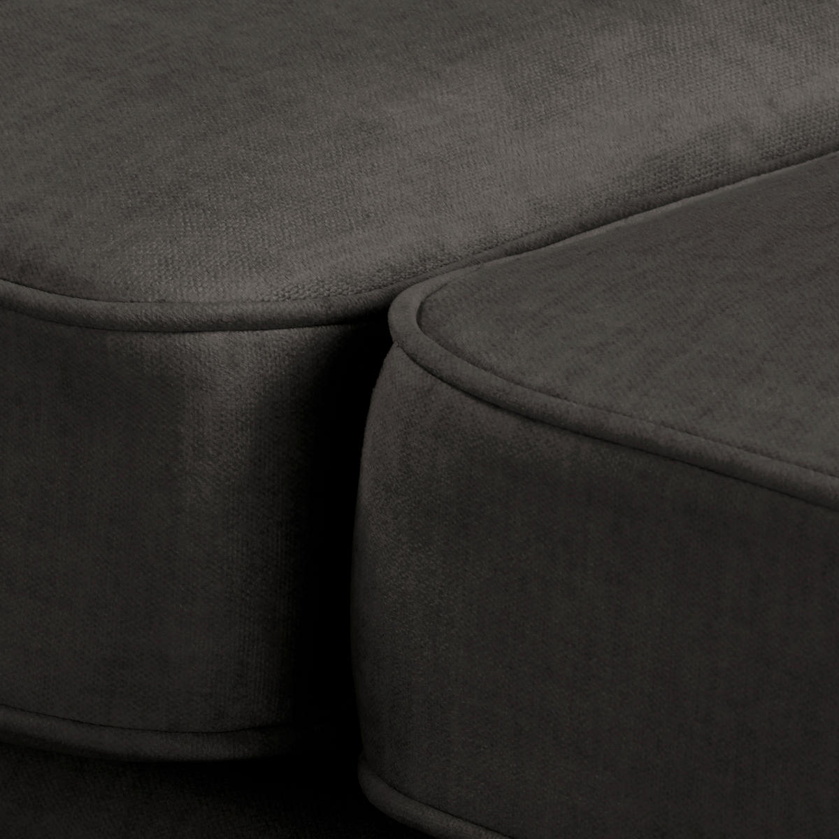 ECKSOFA Laura Anthrazit Mikrofaser  - Anthrazit/Creme, Design, Holz/Textil (182/284cm) - P & B