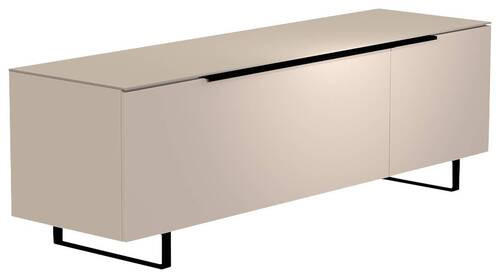 LOWBOARD Schwarz, Sandfarben  160/51/45 cm  - Sandfarben/Schwarz, Design, Glas/Holzwerkstoff (160/51/45cm) - Moderano