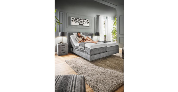 BOXSPRINGBETT 180/200 cm  in Grau  - Grau, KONVENTIONELL, Holz/Textil (180/200cm) - Dieter Knoll