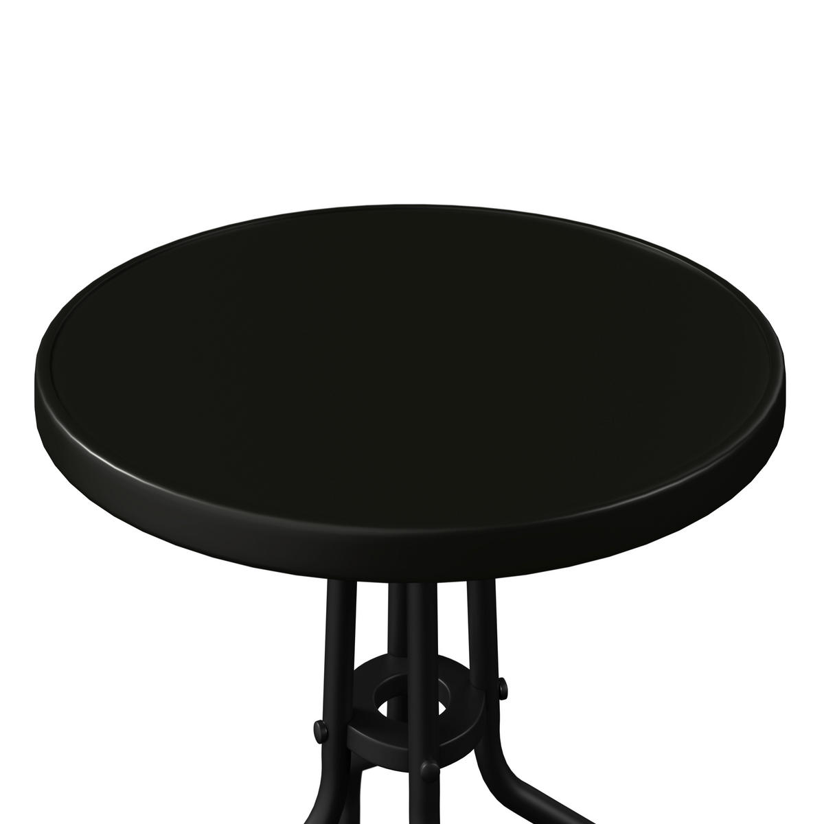 BALKONSET  - Schwarz/Naturfarben, Basics, Glas/Kunststoff (55/78/55cm) - Ambia Garden