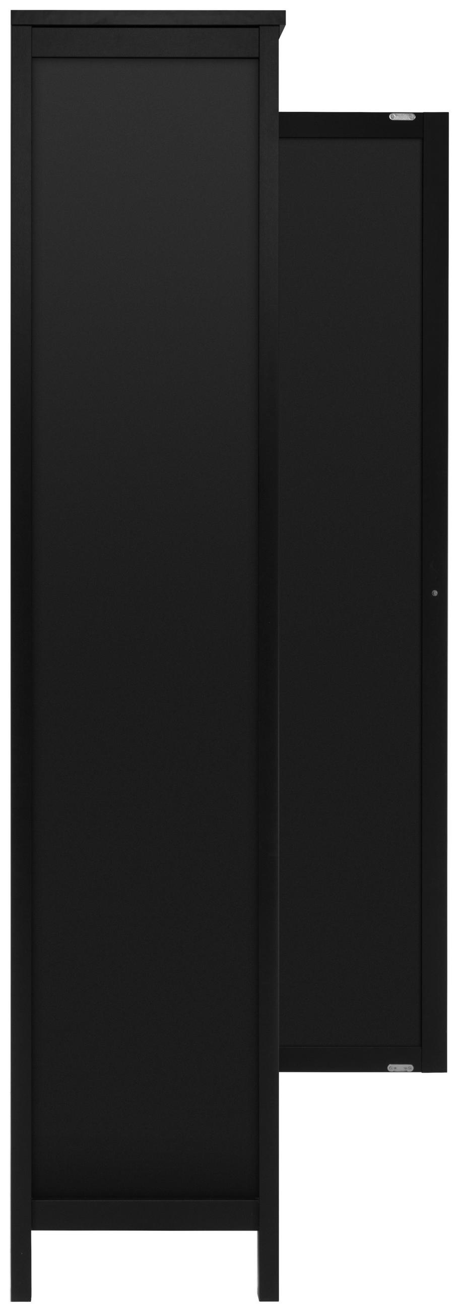 MEHRZWECKSCHRANK 80/187/40 cm  in Schwarz  - Messingfarben/Schwarz, Trend, Holzwerkstoff/Metall (80/187/40cm) - MID.YOU