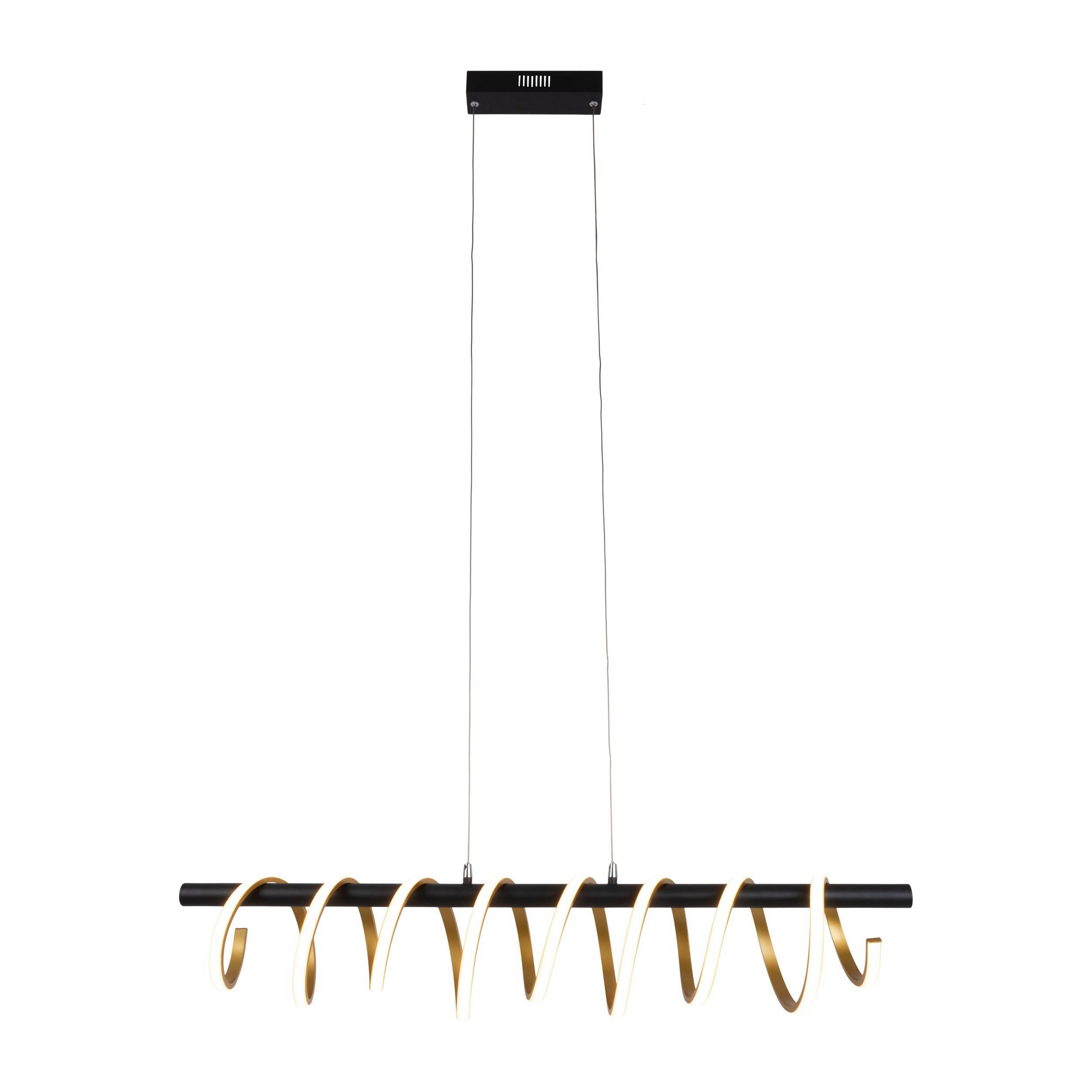 LED-PENDELLEUCHTE Belleza 100/20/150 cm   - Goldfarben/Schwarz, Design, Metall (100/20/150cm) - Näve