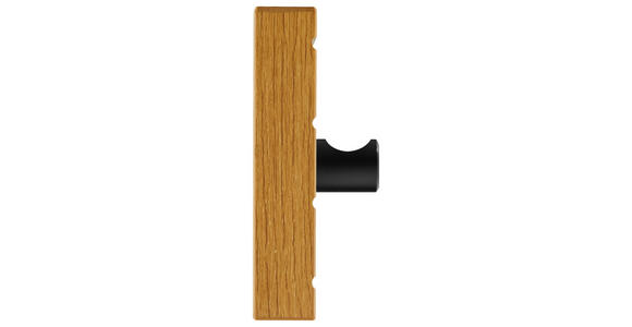HAKENLEISTE in Schwarz, Eichefarben - Eichefarben/Schwarz, Design, Holzwerkstoff/Metall (80/9/1,5cm) - Carryhome