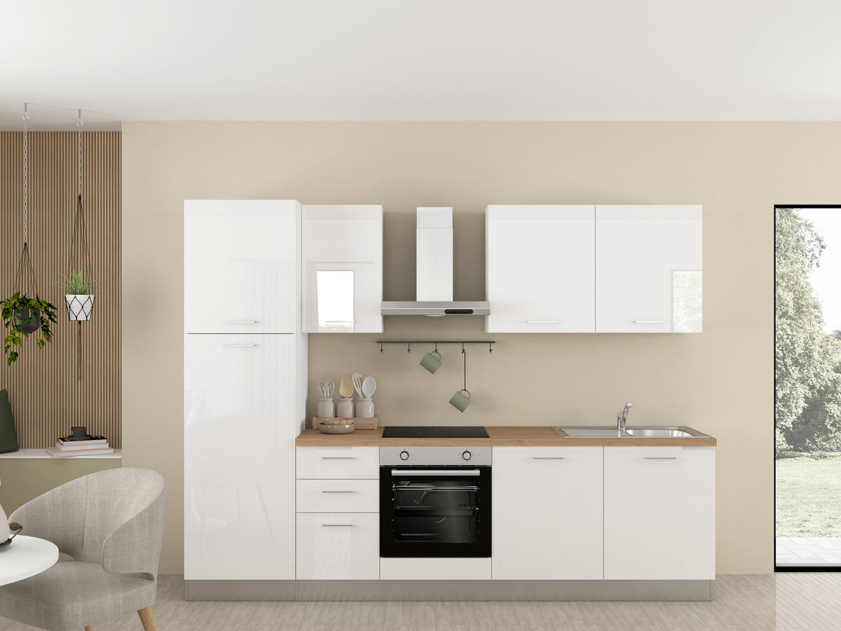 KUHINJSKI BLOK - magnolija/barva oreha, kovina/umetna masa (285cm) - Italstyle