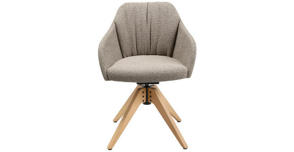 ARMLEHNSTUHL in Flachgewebe - Eichefarben/Naturfarben, Design, Holz/Textil (58/82,5-85,2/60cm) - Johann Jakob