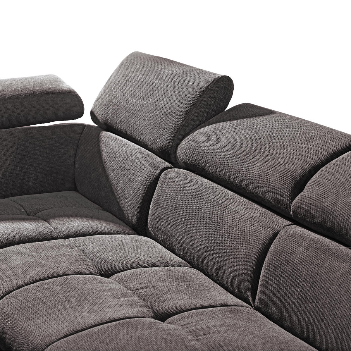 ECKSOFA mit Funkion Graubraun Mikrofaser  - Graubraun/Schwarz, Design, Kunststoff/Textil (210/279cm) - Stylife
