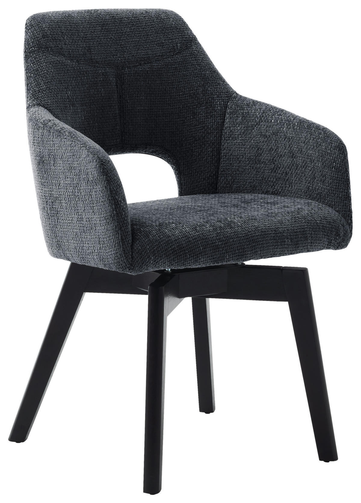 ARMLEHNSTUHL  in Mikrofaser  - Schwarz, Design, Holz/Textil (57/84/57cm) - Voleo