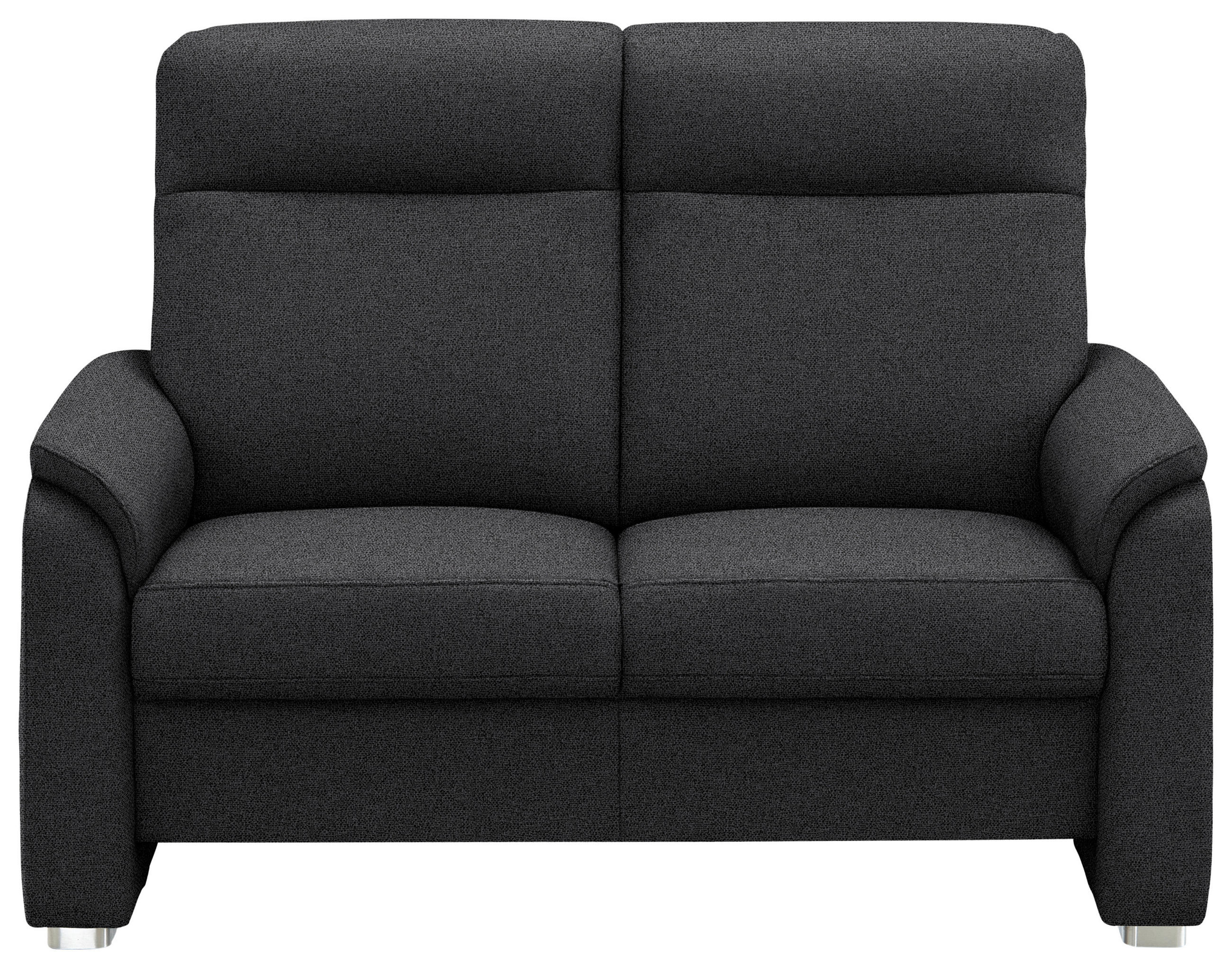 2-SITZER-SOFA Flachgewebe Schwarz  - Alufarben/Schwarz, Konventionell, Textil/Metall (156/107/95cm) - Beldomo Comfort