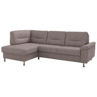 ECKSOFA Flachgewebe Altrosa  - Alufarben/Altrosa, Konventionell, Textil/Metall (160/244cm) - Beldomo Comfort