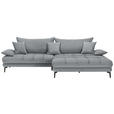 ECKSOFA in Webstoff Grau  - Schwarz/Grau, MODERN, Textil/Metall (297/173cm) - Carryhome