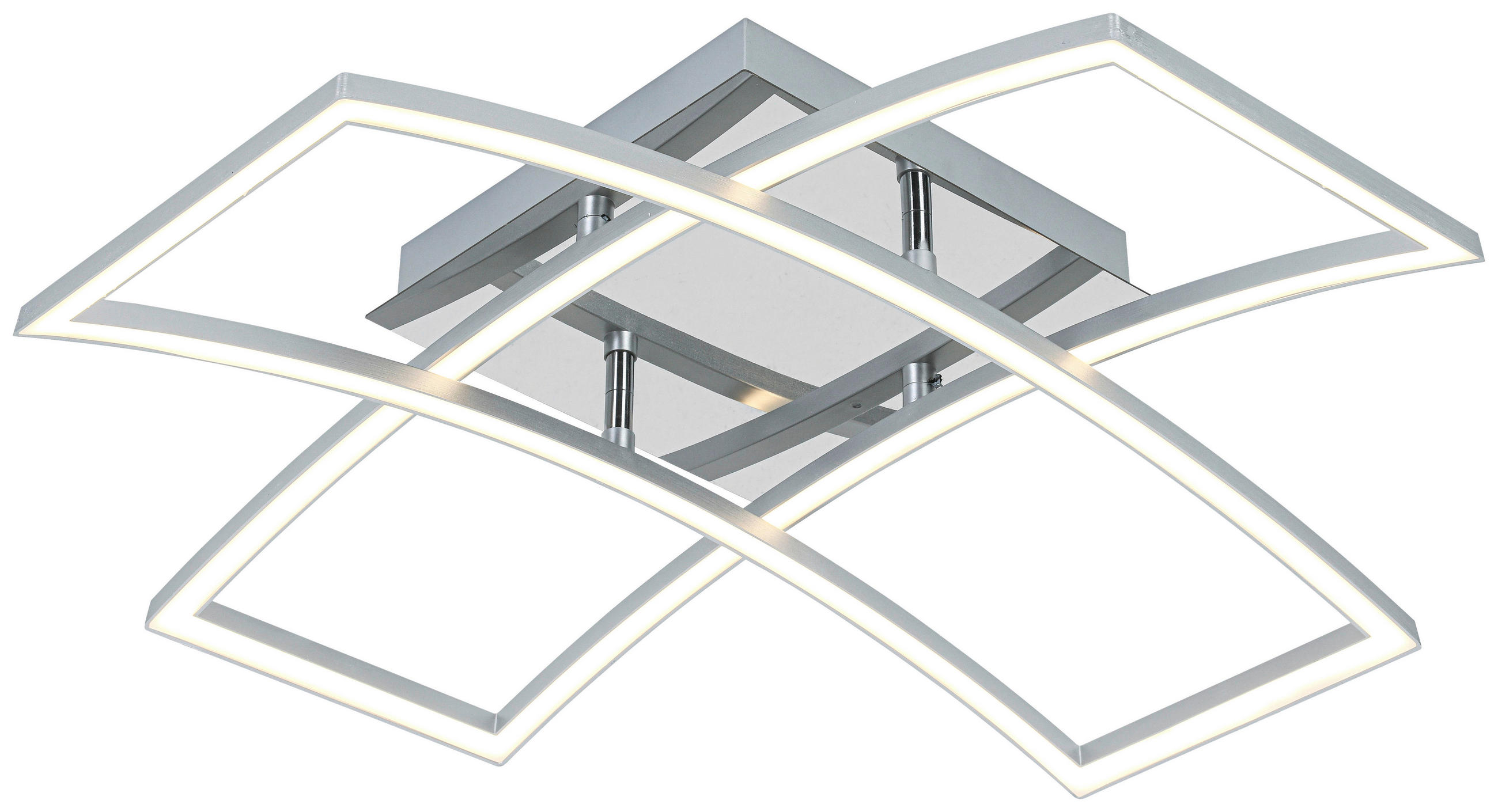 DECKENLEUCHTE 59/59/13 cm   - Chromfarben/Silberfarben, Trend, Kunststoff/Metall (59/59/13cm) - Novel