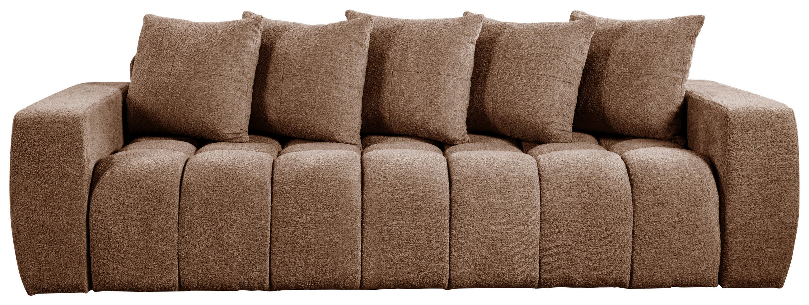SCHLAFSOFA  mit Liegefunktion, Schlafen auf Sitzhöhe Struktur, Bouclé Altrosa  - Schwarz/Altrosa, Basics, Kunststoff/Textil (250/86/140cm) - Livetastic