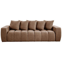 SCHLAFSOFA  mit Liegefunktion, Schlafen auf Sitzhöhe Struktur, Bouclé Altrosa  - Schwarz/Altrosa, Basics, Kunststoff/Textil (250/86/140cm) - Livetastic