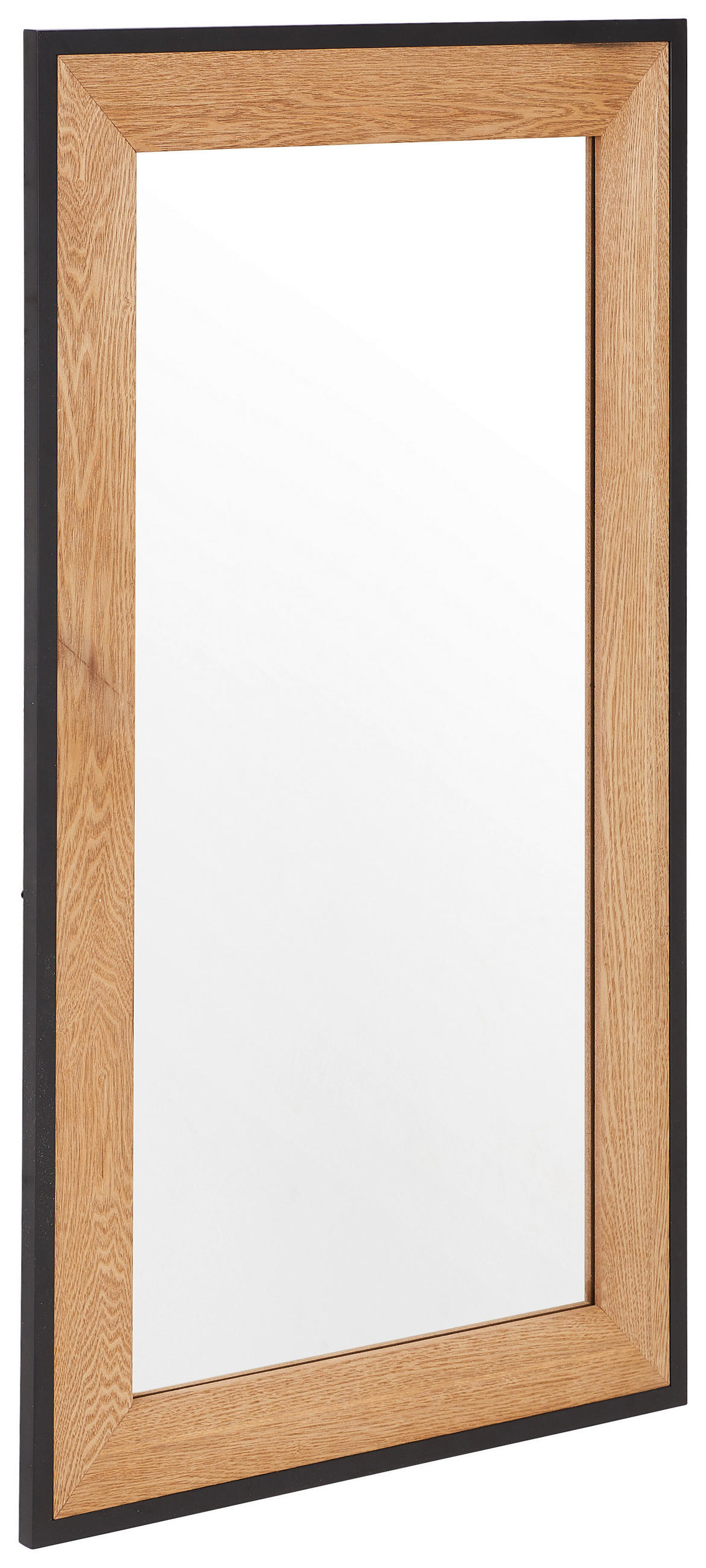 WANDSPIEGEL 70/120/2 cm    in rechteckig  - Schwarz/Naturfarben, Design, Glas/Holz (70/120/2cm) - MID.YOU