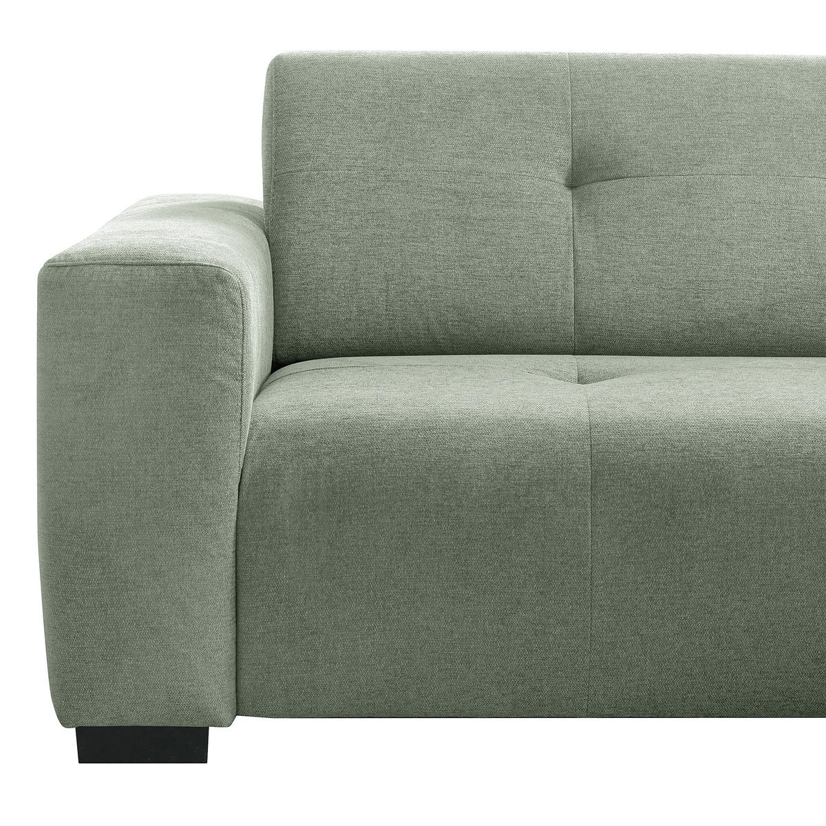 ECKSOFA AUSTIN Salbeigrün Flachgewebe Sitztiefenverstellung  - Salbeigrün/Schwarz, Design, Kunststoff/Textil (286/169cm) - Livetastic