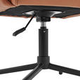 ARMLEHNSTUHL  in Aluminium Echtleder pigmentiert  - Cognac/Schwarz, MODERN, Leder/Metall (61/86-93/66cm) - Novel
