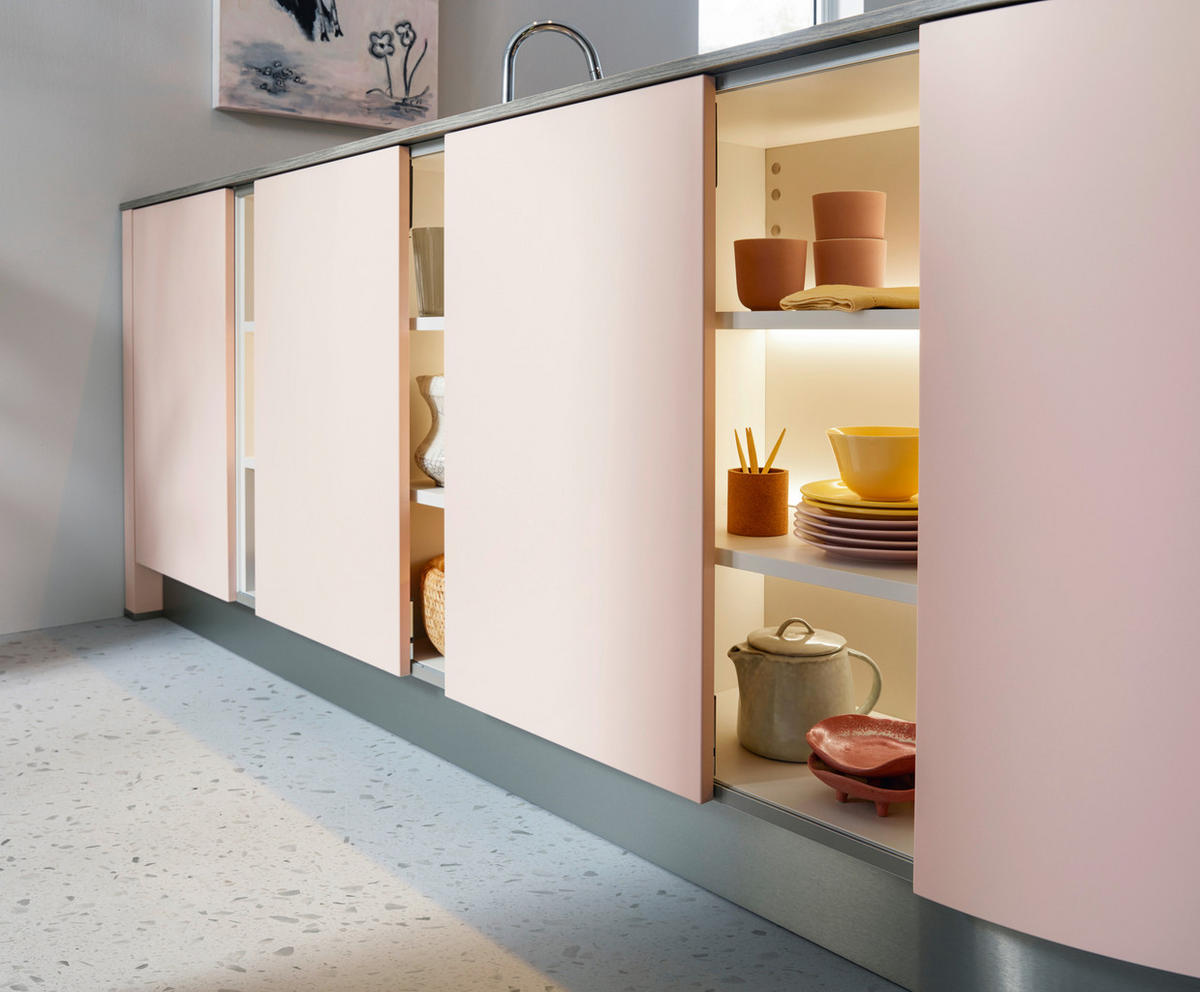 EINBAUKÜCHE   - Rosa, Design, Holzwerkstoff - Novel
