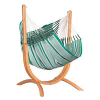  HÄNGEMATTE Grau, Grün, Hellgrün Gestell  - Eukalyptusholzfarben/Hellgrün, KONVENTIONELL, Holz/Textil (100/152/92cm) - La Siesta