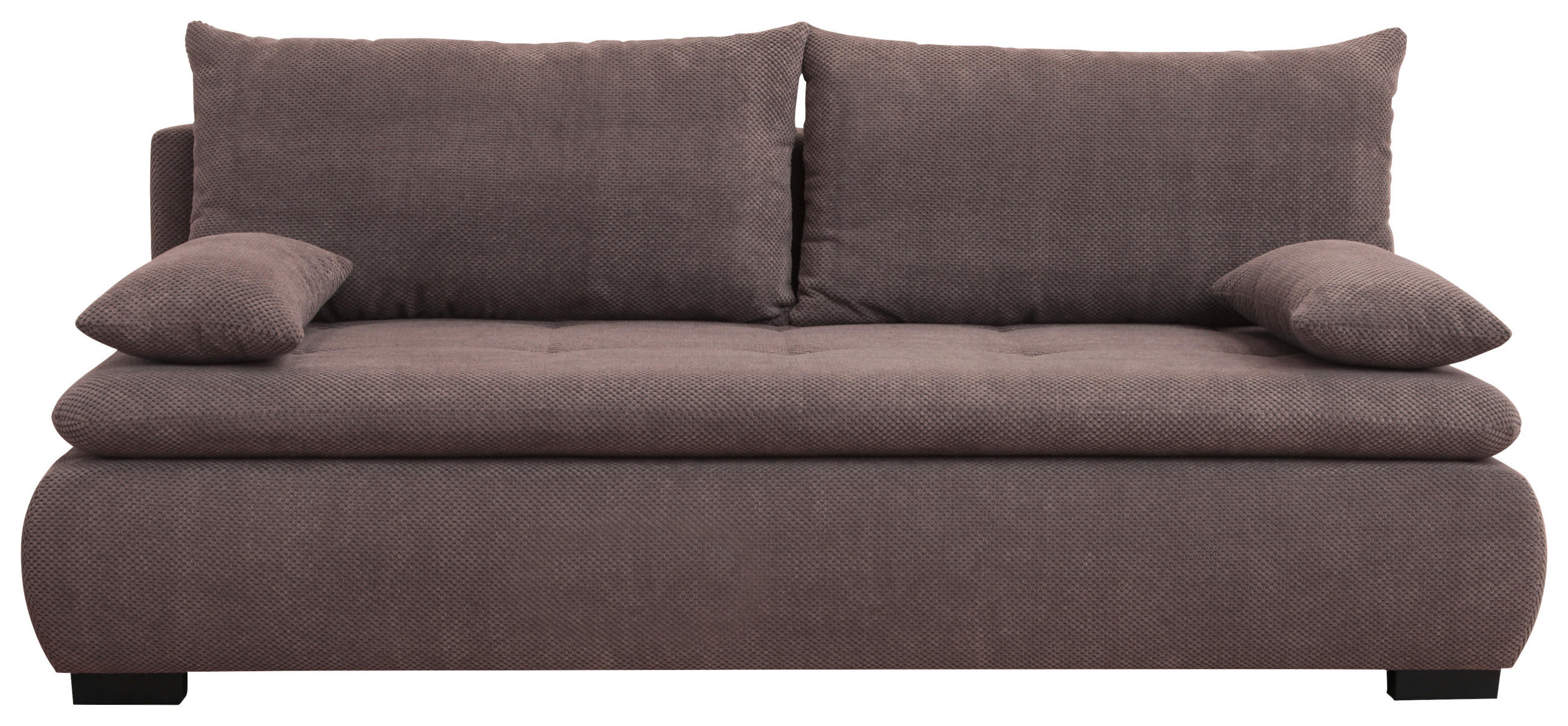 SCHLAFSOFA in Webstoff, Plüsch Braun  - Schwarz/Braun, Konventionell, Textil (203/72-96/98cm) - Novel