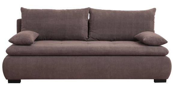 SCHLAFSOFA Diana in Webstoff, Plüsch Braun  - Schwarz/Braun, KONVENTIONELL, Textil (203/72-96/98cm) - Novel