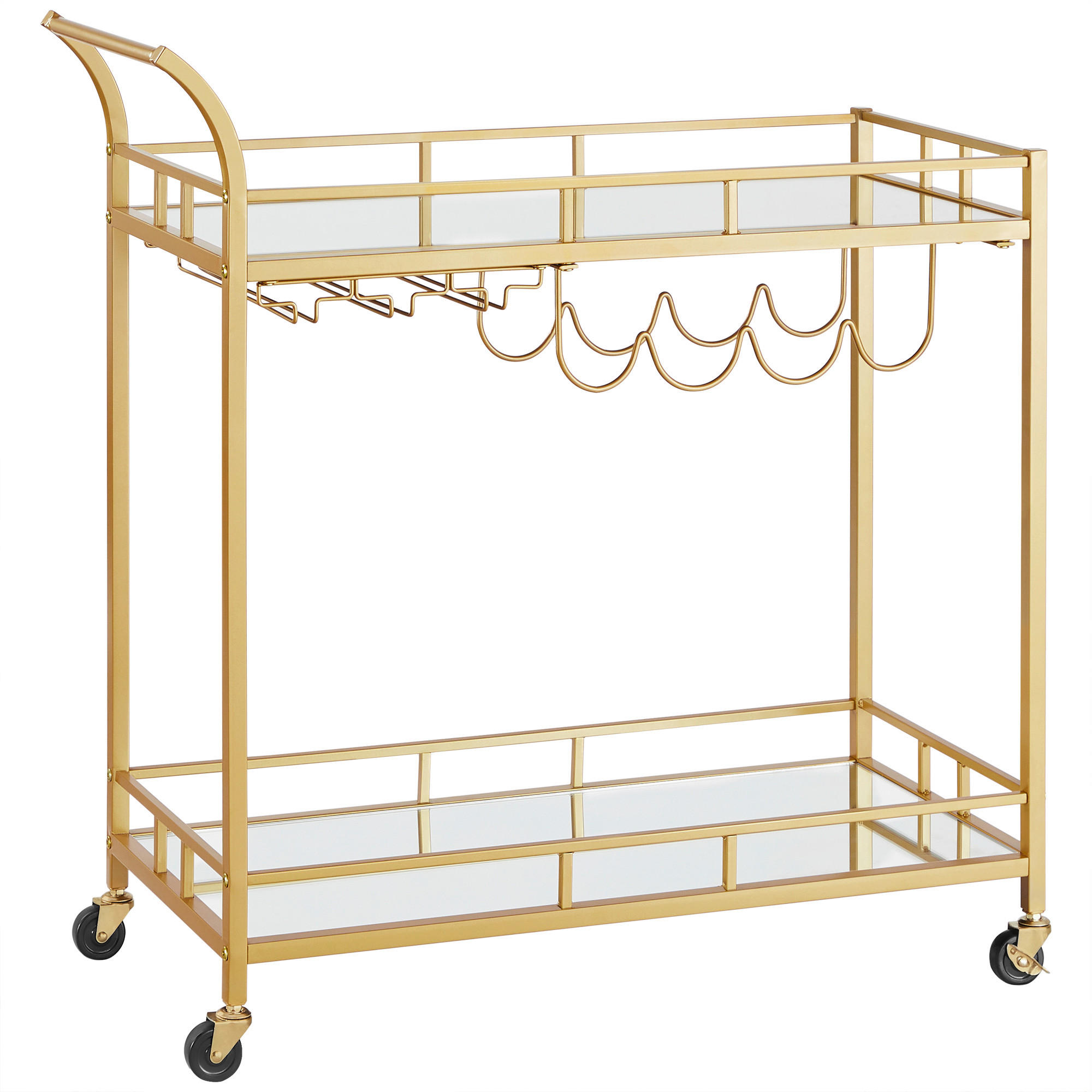SERVIERWAGEN in Goldfarben  - Goldfarben, Basics, Glas/Metall (86,1/90,2/38,1cm) - Boxxx