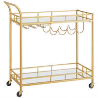 SERVIERWAGEN in Goldfarben  - Goldfarben, Basics, Glas/Metall (86,1/90,2/38,1cm) - Boxxx