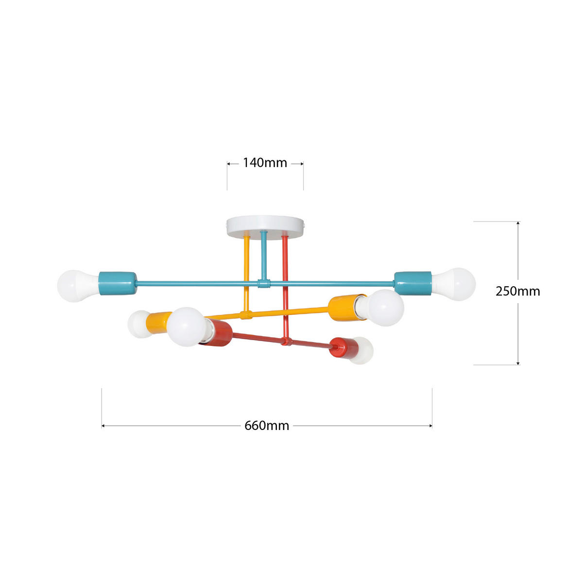 KINDERDECKENLEUCHTE 66/66/25 cm   - Multicolor, LIFESTYLE, Metall (66/66/25cm)