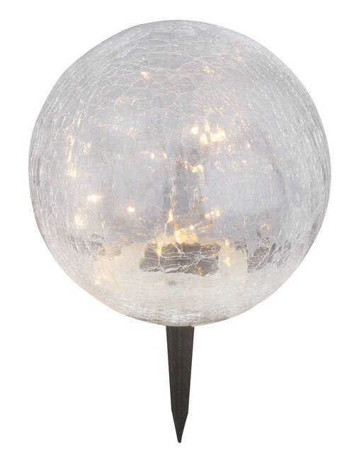 SOLARLEUCHTE 19,5/29 cm   - Klar/Schwarz, KONVENTIONELL, Glas/Kunststoff (19,5/29cm) - Globo