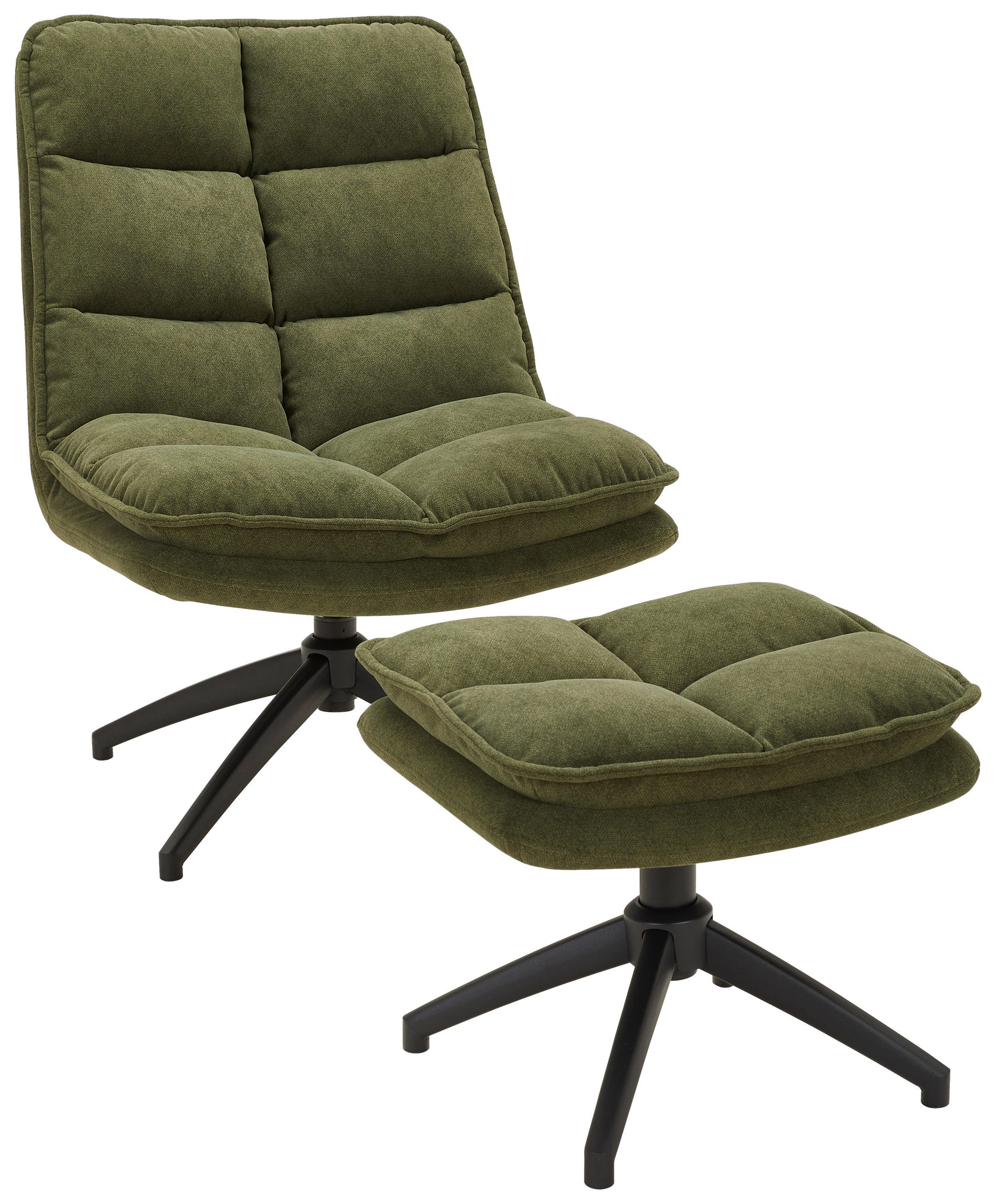 RELAXSESSELSET Flachgewebe    - Schwarz/Grün, Design, Textil/Metall (65/92/81cm) - Hom`in
