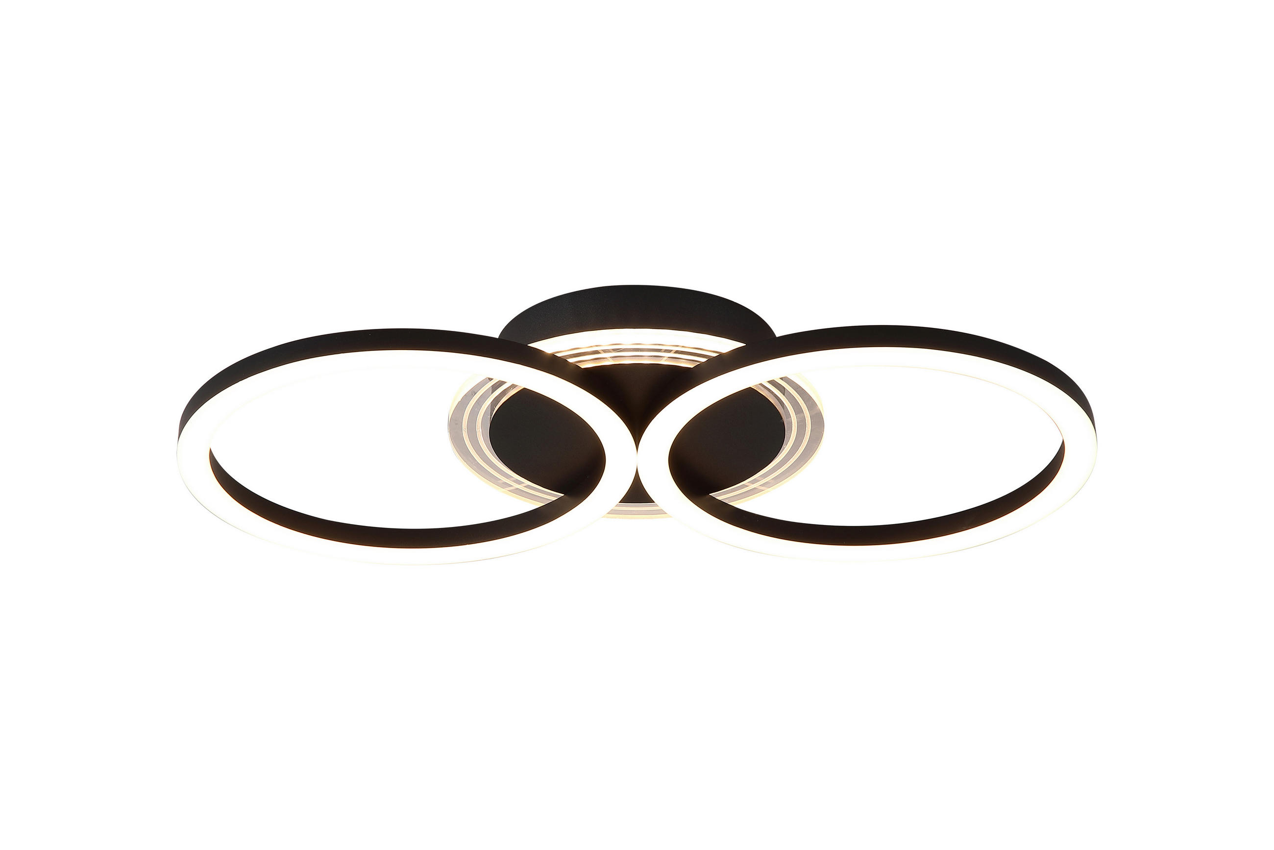 DECKENLEUCHTE Contour 23/46/6 cm  - Schwarz, Design, Kunststoff/Metall (23/46/6cm)