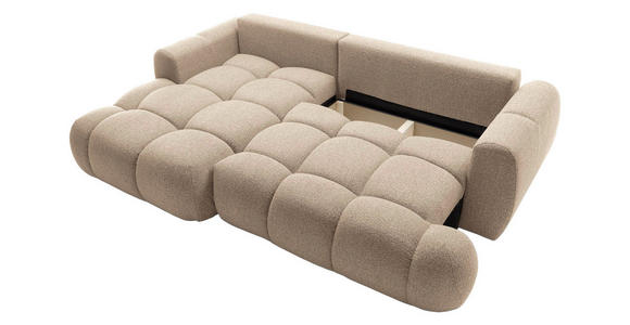 ECKSOFA Hellbraun Struktur  - Hellbraun/Schwarz, KONVENTIONELL, Kunststoff/Textil (172/272cm) - Carryhome