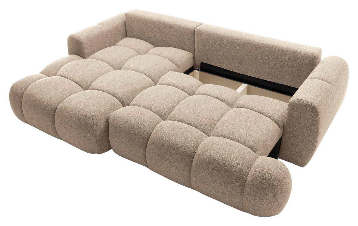 ECKSOFA Hellbraun Struktur  - Hellbraun/Schwarz, KONVENTIONELL, Kunststoff/Textil (172/272cm) - Carryhome