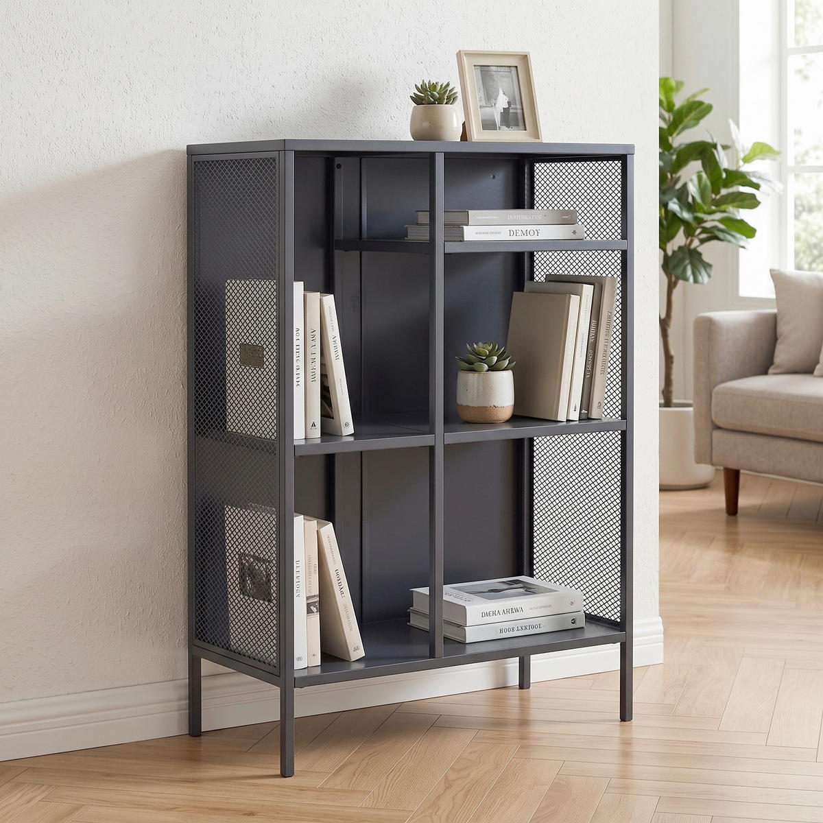 HYLLA i 80/110/40 cm grå  - mörkgrå/grå, Design, metall (80/110/40cm) - Livetastic