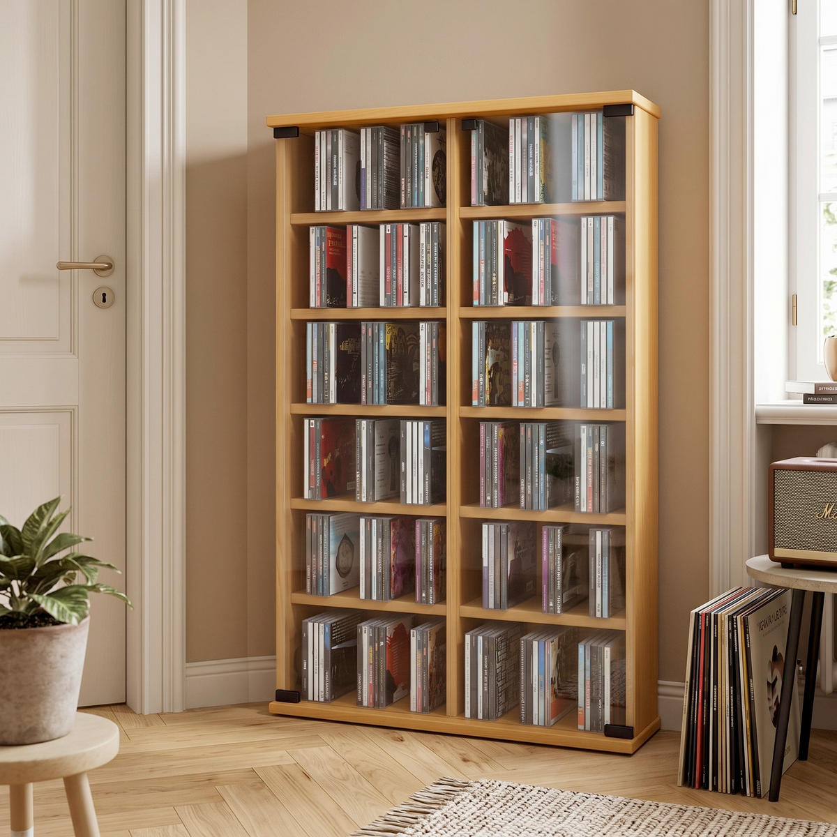 CD REGAL boje bukve  staklo, drvni materijal   - boje bukve, Konvencionalno, staklo/drvni materijal (60/91,5/18cm) - MID.YOU
