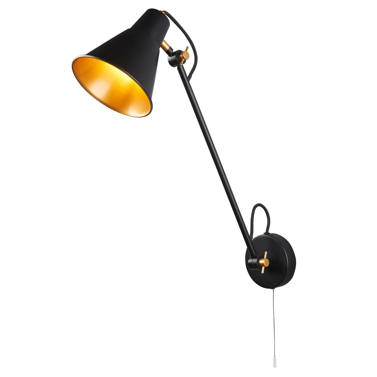 STENSKA SVETILKA  Swing Arm 60 W///220-240 V/E27 - črna, Basics, kovina (14/39cm)