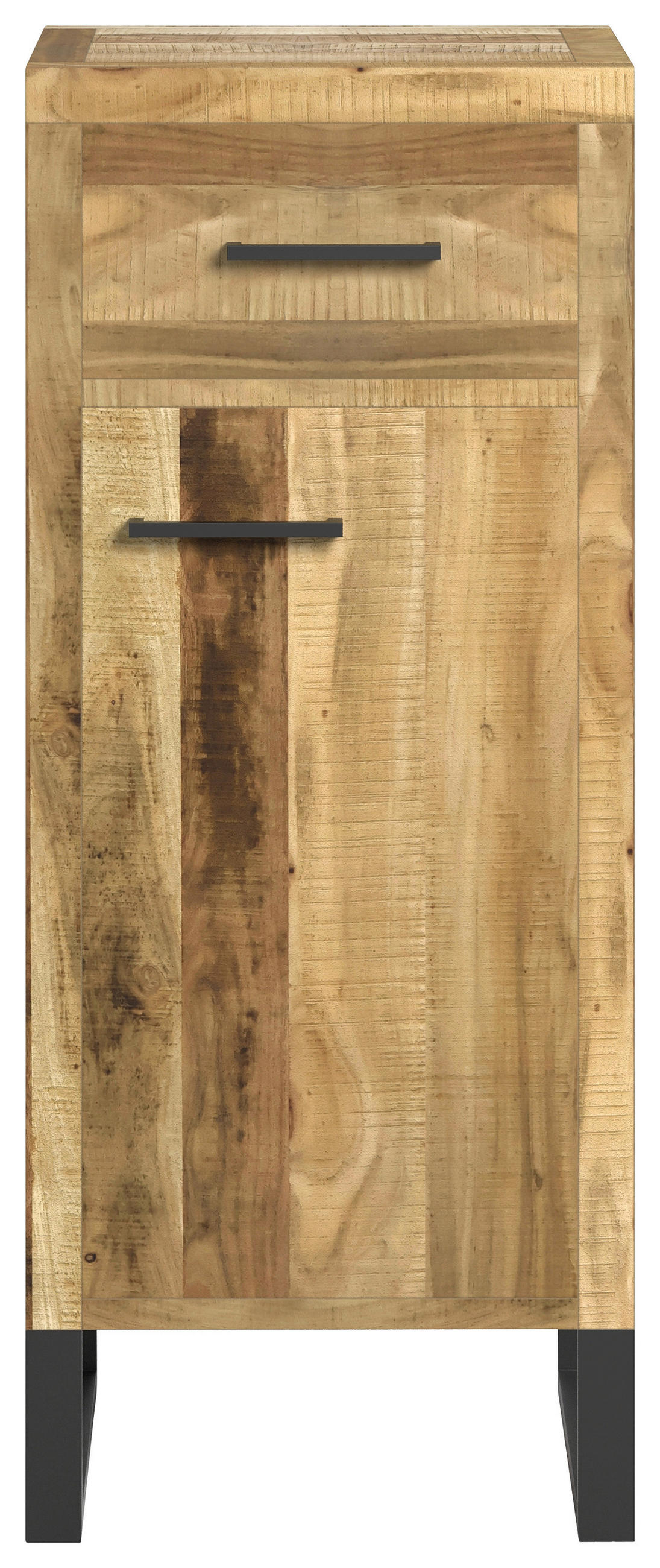 HIGHBOARD  in 43/104/39 cm  - Schwarz/Naturfarben, Natur, Holz/Metall (43/104/39cm) - Livetastic