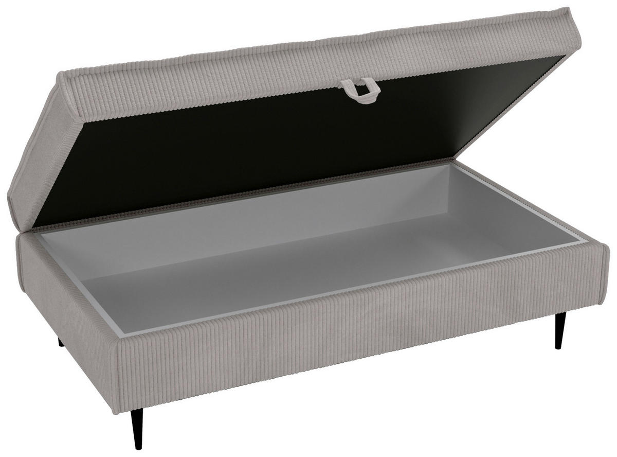 HOCKER in Textil Grau  - Schwarz/Grau, Design, Textil/Metall (135/45/75cm) - Livetastic