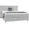 BOXSPRINGBETT 180/200 cm  in Hellgrau  - Chromfarben/Hellgrau, Konventionell, Kunststoff/Textil (180/200cm) - Voleo
