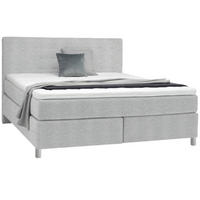 BOXSPRINGBETT 200/200 cm  in Hellgrau  - Chromfarben/Hellgrau, Konventionell, Kunststoff/Textil (200/200cm) - Voleo