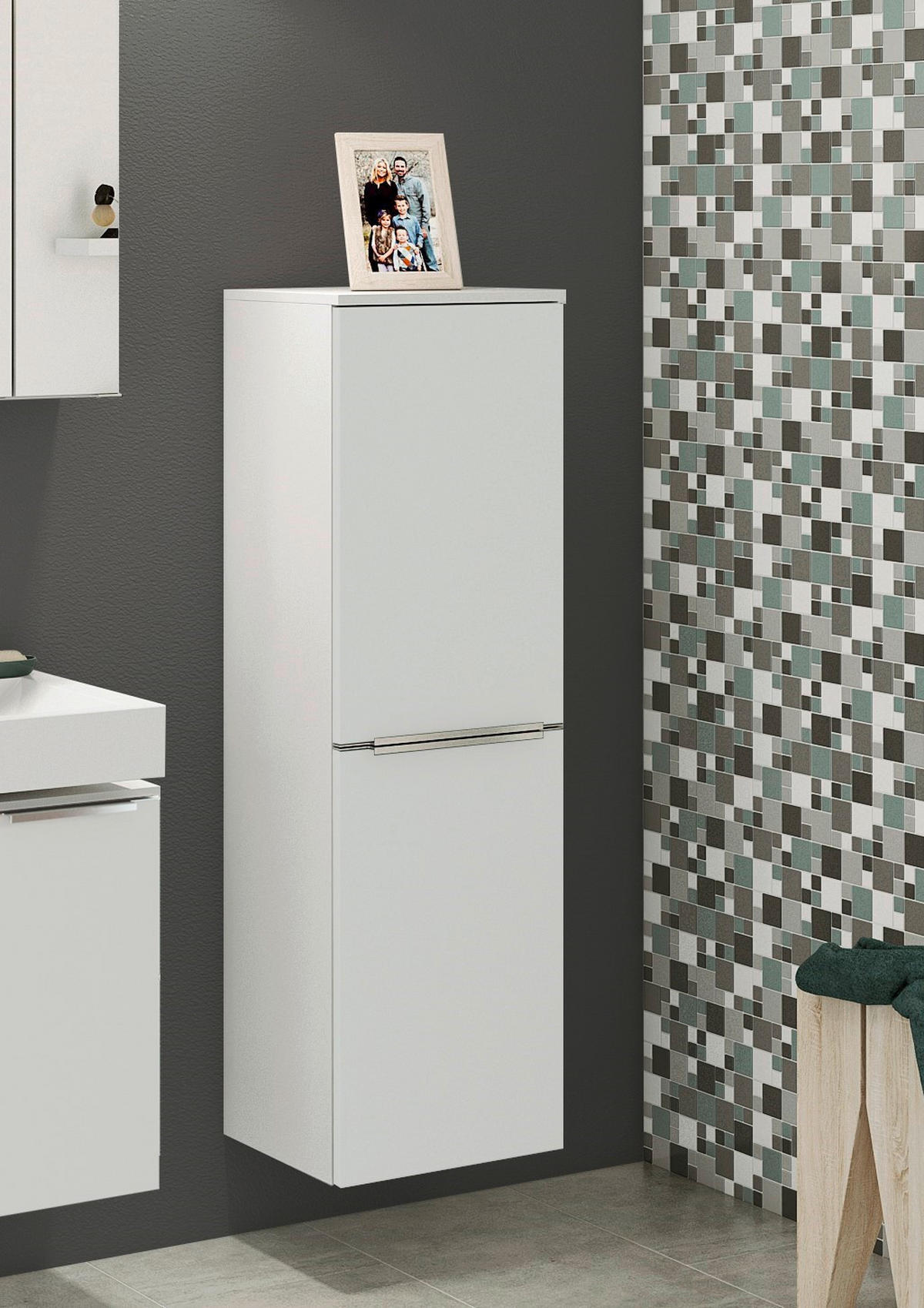 MIDISCHRANK 40/130/35 cm  - Edelstahlfarben/Silberfarben, KONVENTIONELL, Holzwerkstoff/Kunststoff (40/130/35cm) - Xora