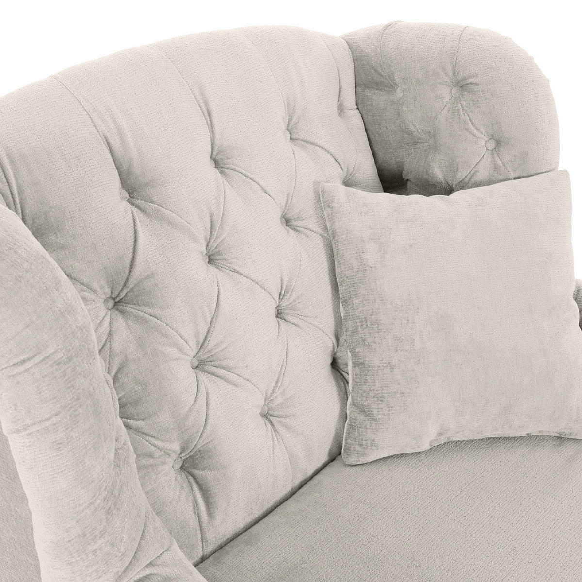 XXL-SESSEL in Chenille Creme  - Creme/Schwarz, Design, Holz/Textil (127/106/149cm) - Landscape