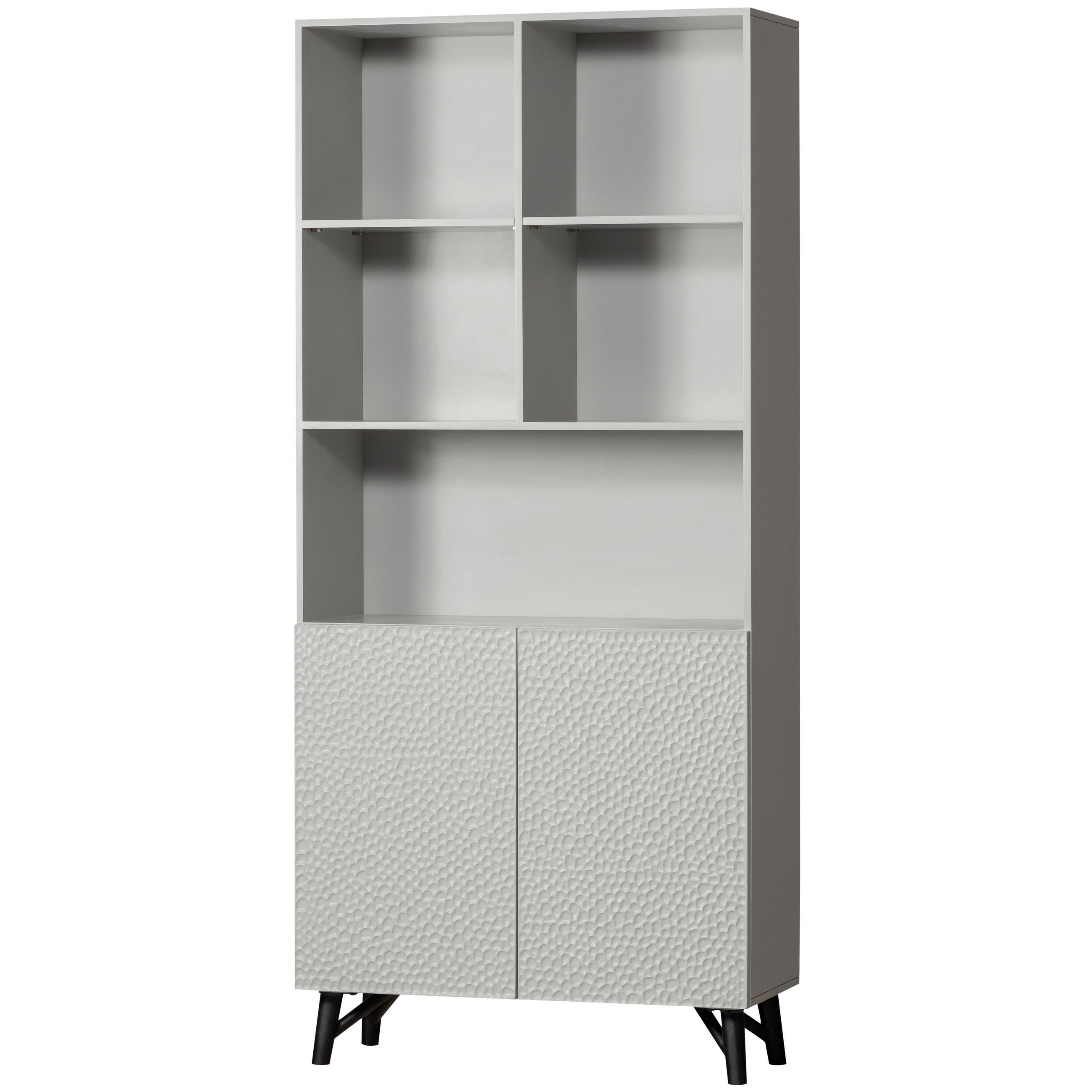 REGAL  90/200/37 cm Grau  - Schwarz/Grau, Design, Holz/Metall (90/200/37cm) - Livetastic
