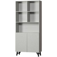 REGAL  90/200/37 cm Grau  - Schwarz/Grau, Design, Holz/Metall (90/200/37cm) - Livetastic