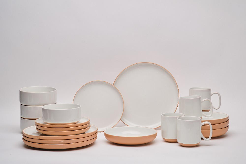 KOMBISERVICE Braun, Weiß Terra Nova 20-teilig 4 Personen  - Braun/Weiß, Trend, Keramik - Novel