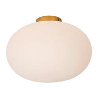 DECKENLEUCHTE    38/38/25 cm  - Weiß Hochglanz/Goldfarben, Basics, Glas/Metall (38/38/25cm)