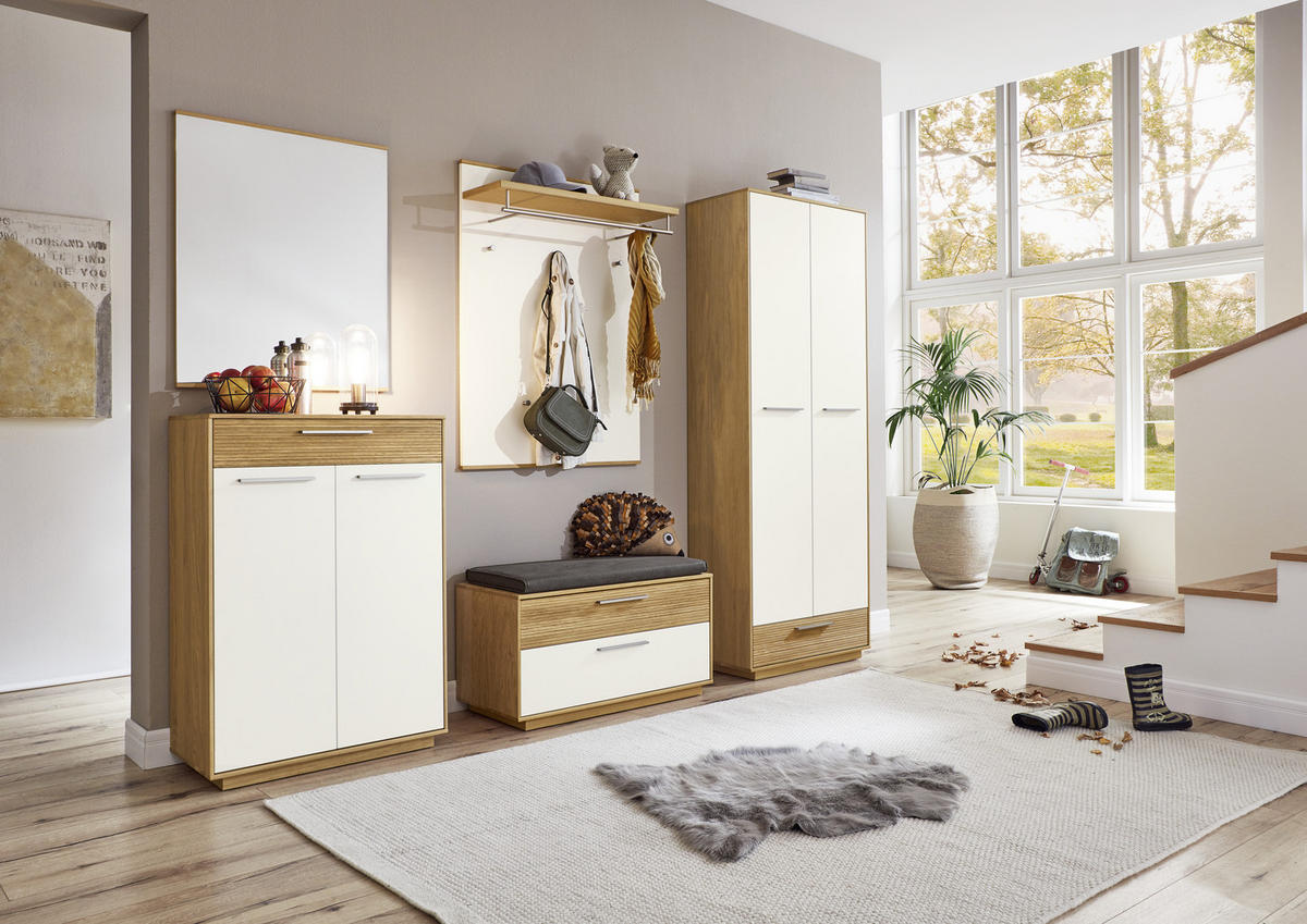 GARDEROBE 6-teilig  in 250/195/40 cm  - Eichefarben/Anthrazit, Design, Glas/Holz (250/195/40cm)