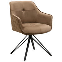 STOLICA S NASLONOM ZA RUKE  crna, taupe  metal, tekstil      - crna/taupe, Moderno, metal/tekstil (57/82/61cm) - Livetastic