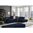 ECKSOFA  in Mikrofaser Dunkelblau  301/207 cm  - Schwarz/Dunkelblau, Design, Textil/Metall (301/207cm) - Xora