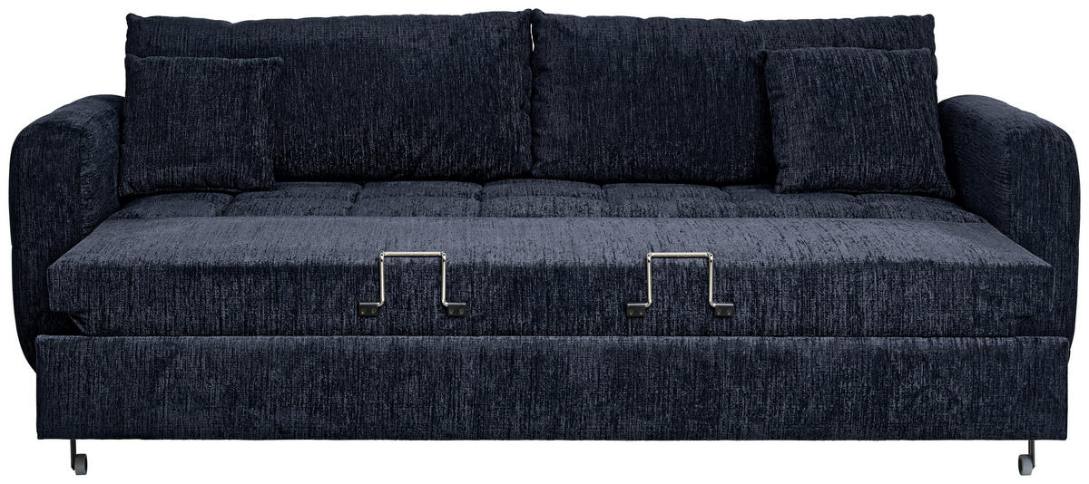 SCHLAFSOFA in Textil Dunkelblau  - Schwarz/Dunkelblau, Design, Holz/Textil (236/88/101cm) - Stylife